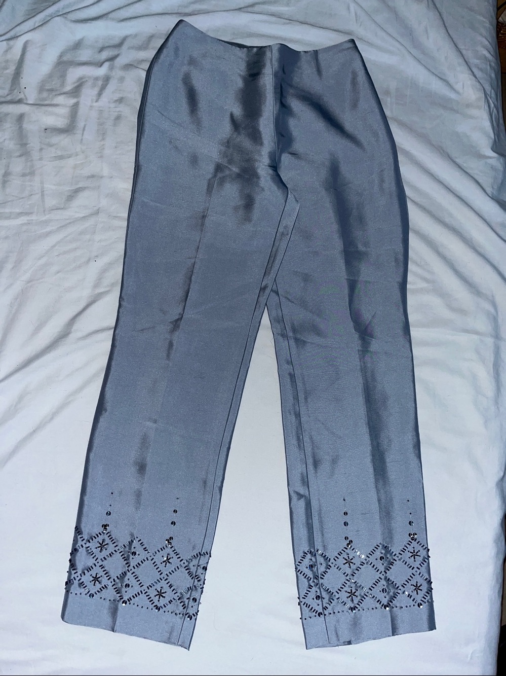 Ann Taylor Baby Blue Silk Ankle Pant Size 2